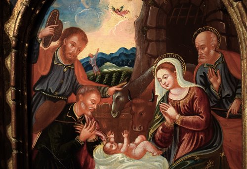   "Adoration of the shepherds"   Tabernacle frame  